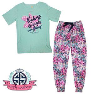 SIMPLY SOUTHERN "Kindness Changes Everything" Floral Print Jogger Pajamas S-XL